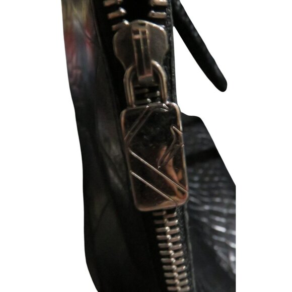 Furla Vintage black crocodile embossed Italian leather double handle bag - Picture 9 of 14